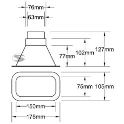 Luftindfring 63 el. 76mm
