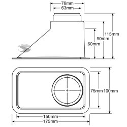 Luftindfring 63 el. 76mm