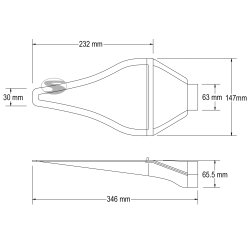Luftindtag 2 delt 63mm Farve Transparent