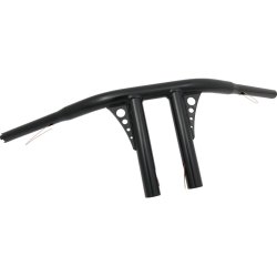 Santee 8 Straight-Up T-Bar Handlebar Non-Dimpled 4-Hole Black Powder Coated 1 1/4" Throttle By Wire