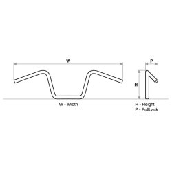 Santee Bonanza Flat Handlebar Non-Dimpled Black Powder Coated 1" Throttle Cables