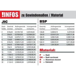Goodridge 7/8 x 14 JIC gevind, 45