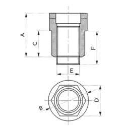 Hjulmtrik i stl, kobberbelagt, M12x1,25, L= 29