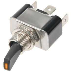 Metal vippekontakt med Orange LED, 30A/12V