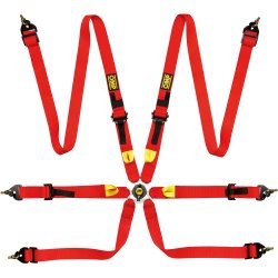 OMP 6-punktssele 2" skulderrem, 2" hoftesele