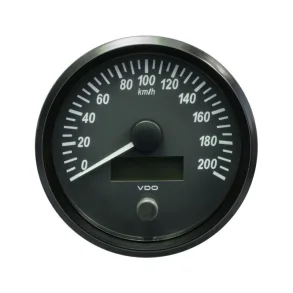 VDO SingleViu omdrejningst�ller, r�kkevidde fra 0-200 km/t.