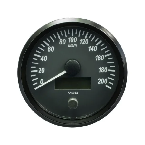 VDO SingleViu omdrejningst�ller, r�kkevidde fra 0-200 km/t.
