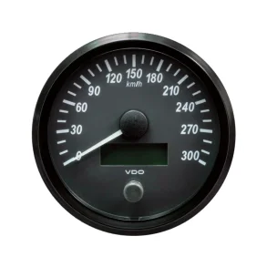 VDO SingleViu omdrejningst�ller, r�kkevidde fra 0-300 km/t.