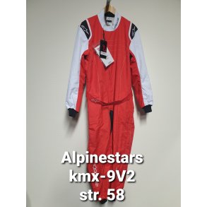 Alpinestars KMX-9V2 kredragt, Str 58 Rd/Hvid