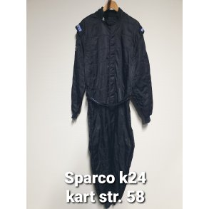 Sparco K24 kart kredragt, Str 58 Sort