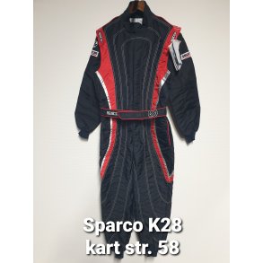 Sparco K28 kart kredragt, Str 58 Sort/Rd