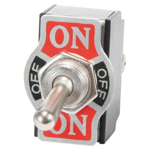 Vippekontakt i metal, ON/OFF/ON